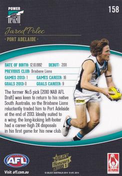 2014 Select AFL Honours Series 1 #158 Jared Polec Back